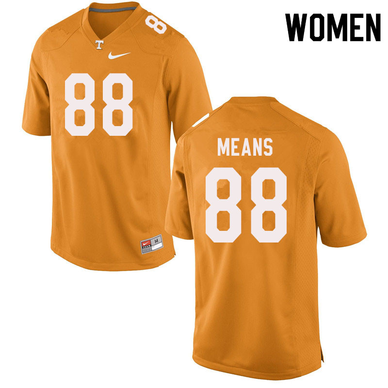 Women #88 Jerrod Means Tennessee Volunteers College Football Jerseys Sale-Orange - Click Image to Close